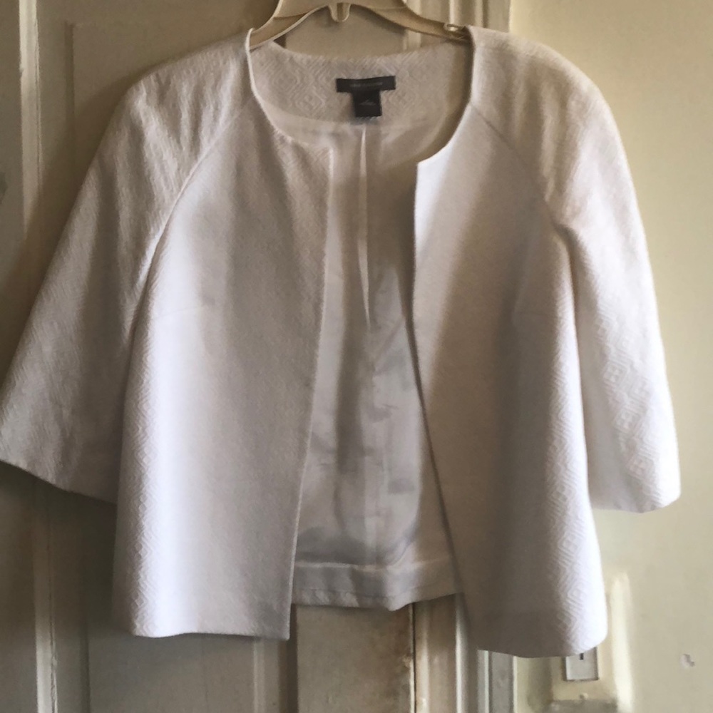 Ann Taylor 3/4 Sleeve White Jacket